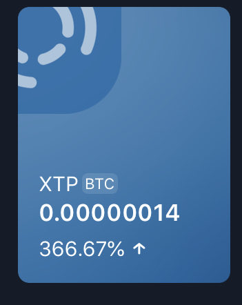 TComprador's tweet image. Just a friendly reminder how fast $XTP can move in a day #TAP 🚀🚀🚀⁦@Tap_Fintech⁩