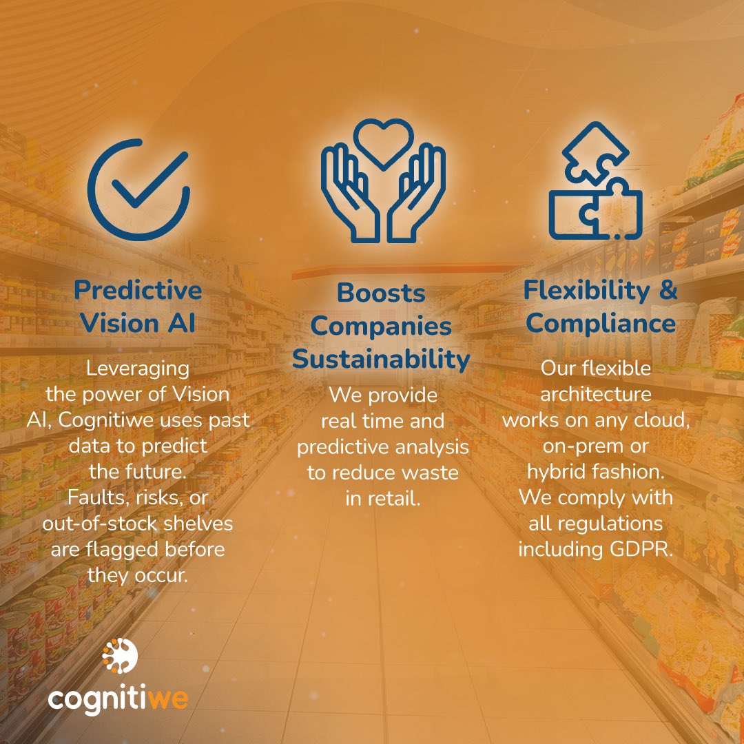 cognitiwe's tweet photo. The Cognitiwe AI platform uses predictive analysis to anticipate future demand for your products, ensuring you're always stocked and ready for happy customers. Prevent stock issues and shortages effortlessly with monitoring the stocks on display. https://t.co/fH3iYjLa5c