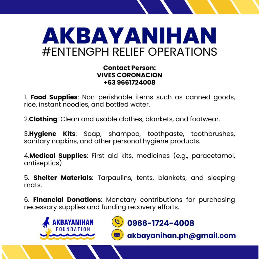 raymond_naguit's tweet image. Call for donations for affected areas by #EntengPH. Please RT! 😊