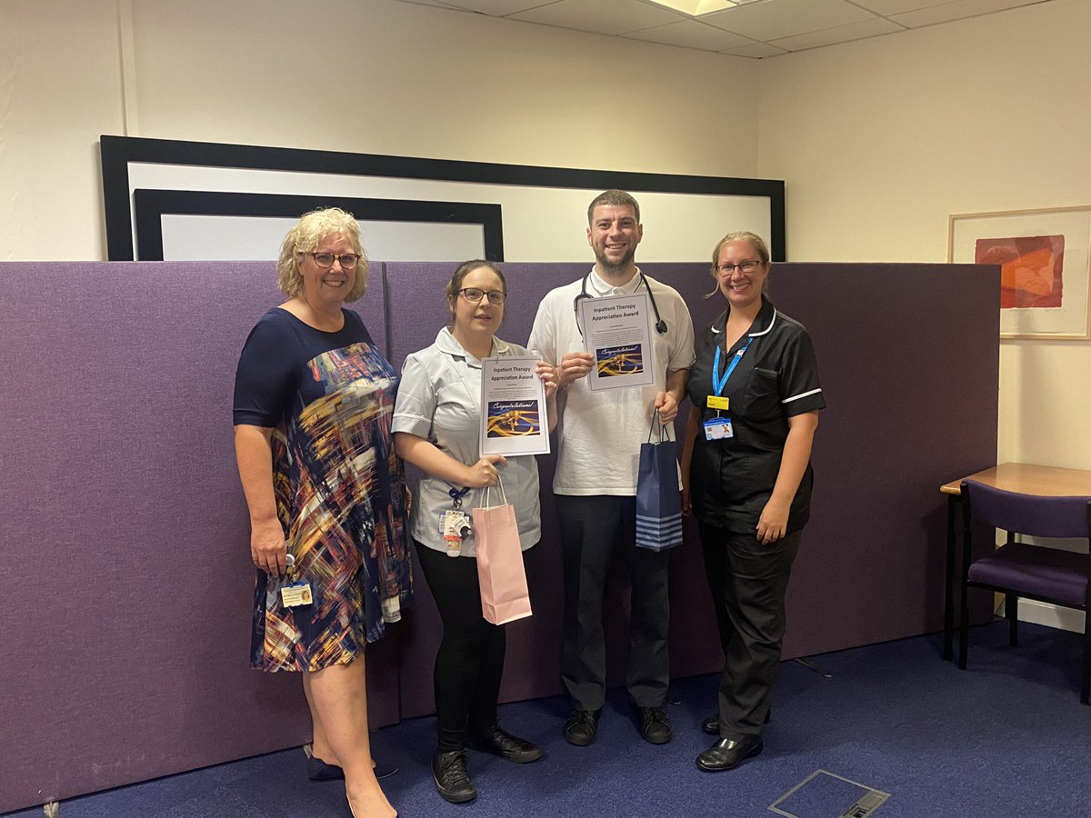 TherapyUhcw's tweet photo. Congratulations to all our the nominees and winners for our Inpatient Therapy Awards - really great to celebrate our staff and their outstanding work @NicolaDixon69 @CJHollyoake @AHPS_UHCW https://t.co/ck6YY8t7ua