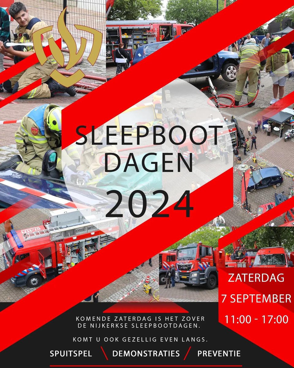 brw_nijkerk's tweet photo. Aankomende zaterdag is het weer zo ver! De #Nijkerkse #sleepbootdagen. Ook wij zijn weer groots vertegenwoordigd💪🏻 benieuwd of jij het werk van de brandweer aan kan? Spreek dan een van onze collega’s aan 🔥🧑🚒👨🚒🚒 @brandweerGM #Nijkerk #sleepboten https://t.co/RSZg7JD3pQ