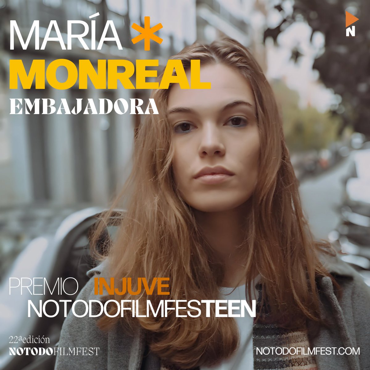Notodofilmfest_'s tweet image. 💥 ¡La directora @Monreal_m es la embajadora del #PremioInjuveNotodofilmfesTEEN! 🎥 Próximamente estrenaremos su corto inédito en nuestro canal de YouTube.

¡Haz como María y rueda tu #notodo para el Premio @InjuveSpain NotodofilfesTEEN! Puedes ganar un premio de 1.000 € 🏆