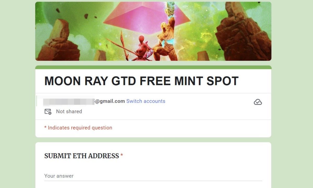 SHRMURDA EDUCATIONAL CAMPAIGN LIVE!!

Fill out this form asap!!!

docs.google.com/forms/d/e/1FAI…

The first to fill correctly automatically gets <a href="/moonraygame/">Iltar Engine</a> GTD free mint Spot

The remaining spot will be raffled among late fillers