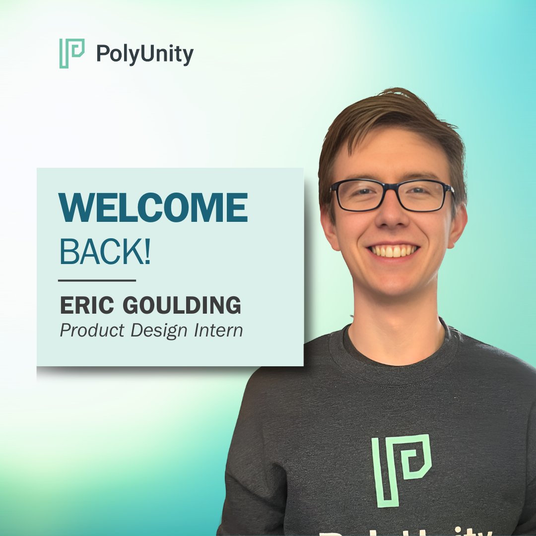 We've reached a major #milestone with our 50th #internship! 🎉

Join us in welcoming back Eric Goulding, a talented Product #Design Intern who’s joining us for his second work term. We're sure that <a href="/PolyUnity/">PolyUnity</a>'s 50th internship is going to be a special one! ⭐