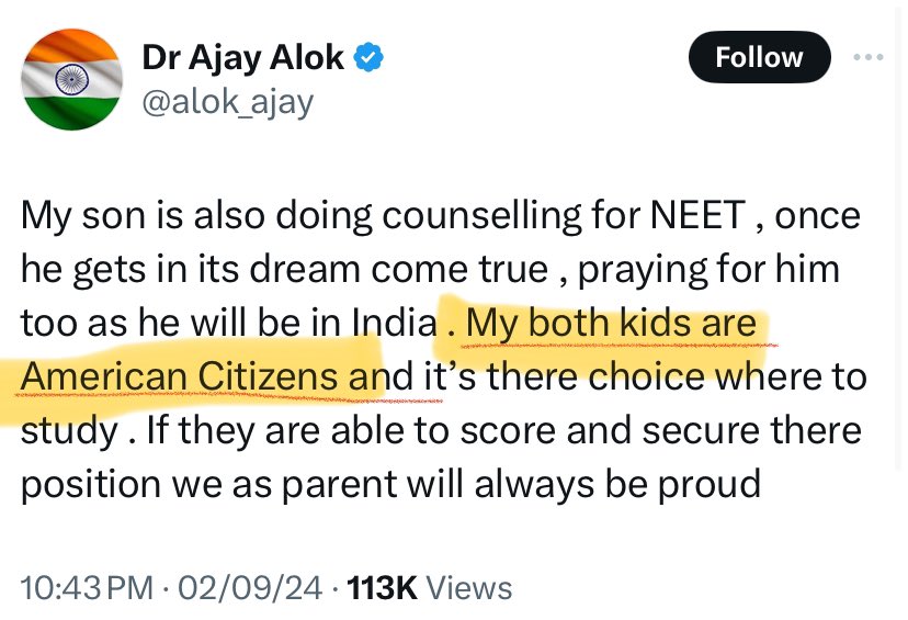 ShyamMeeraSingh's tweet photo. BJP प्रवक्ता @alok_ajay इस खूबसूरत, लोकतांत्रिक, संप्रभु, समाजवादी और पंथ निरिपेक्ष देश को संघियों वाला “हिंदू राष्ट्र” बनाना चाहते हैं। वहीं आज ख़ुद बता रहे हैं कि इनके बेटे और बेटी, दोनों अमेरिकी नागरिक बन चुके हैं। अपने बच्चों को विदेश सेट कर दिया, और इधर देश को बर्बाद कर रहे। https://t.co/s9iaXz5ZAZ