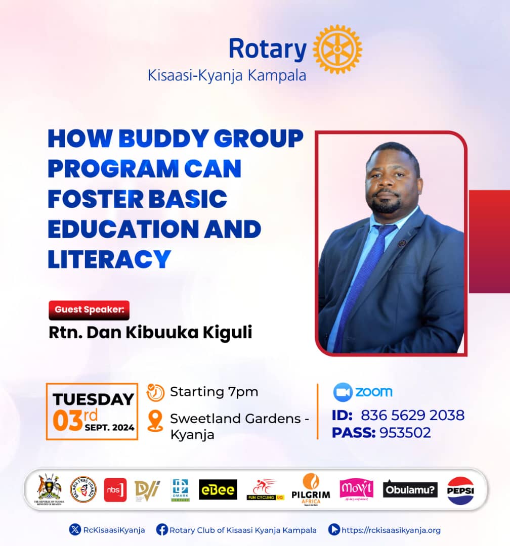 RcKisaasiKyanja's tweet photo. It's basic education and literacy month in Rotary. Join us this evening as we get to learn about how buddy groups can foster basic education and literacy #SpreadingTheMagic ##ServiceAboveSelf. @LuwembaStuart @almuhereza @MustaphaMugisa @firmie83 @Pfyonar @bobonyo2 @Rcgayaza https://t.co/cv3jAGhfKT