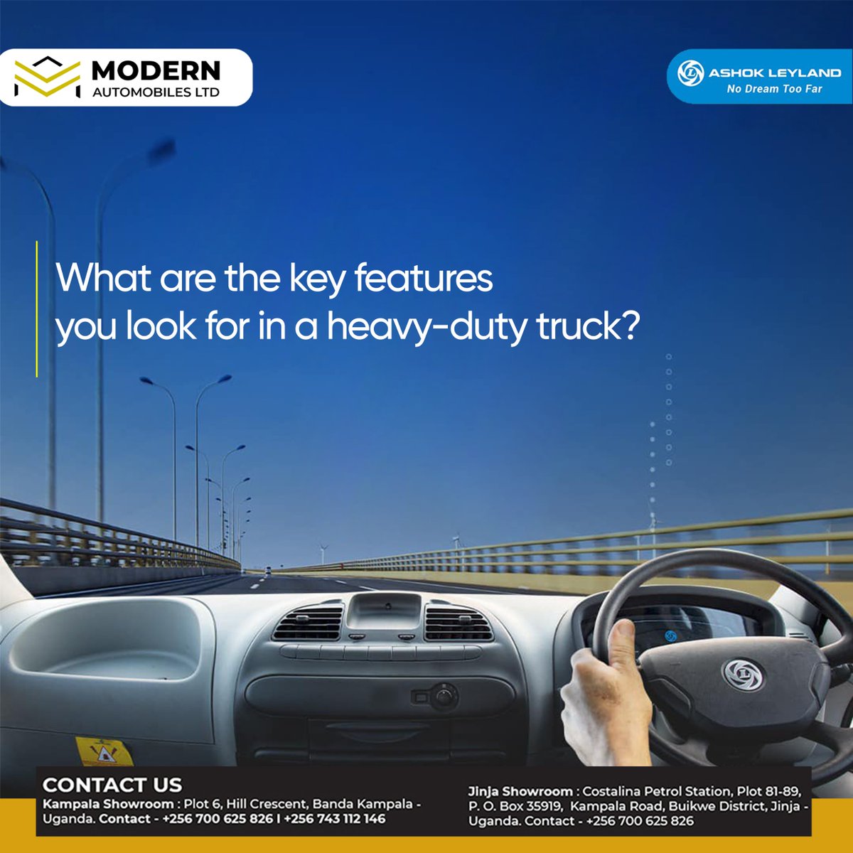 modernautoug's tweet image. What are the key features you look for in a heavy-duty truck?
#modernautomobile #ashokleyland #keyfeature