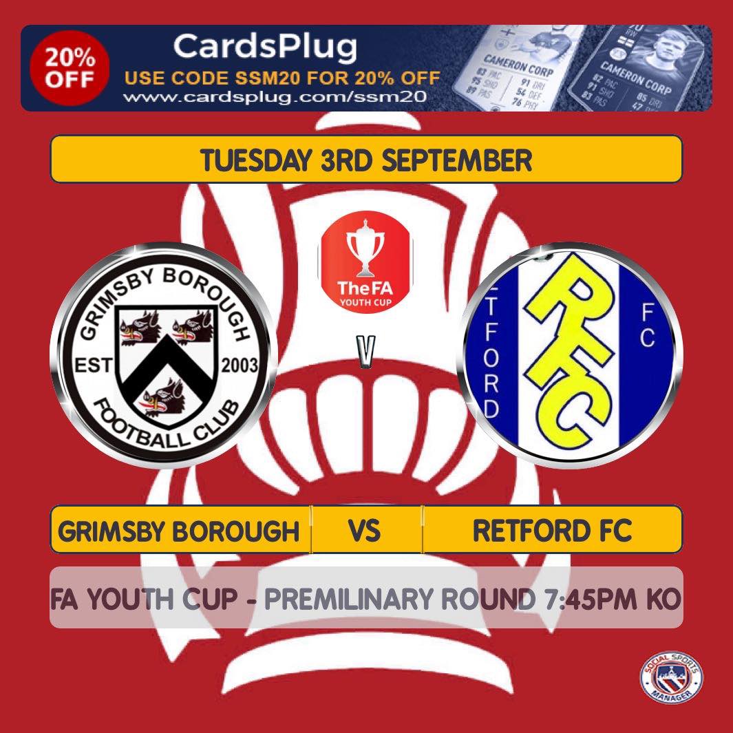 Grimsby_Borough's tweet image. Our U18’s are in action tonight in the FA Youth Cup Preliminary Round 🏆

They face Retford F.C. at 7:45pm this evening down at Bradley 🏟️

We pride ourselves on our exciting younger sides, get down and show your support to these local lads ⚽️

#OneBoro #Keepitlocal