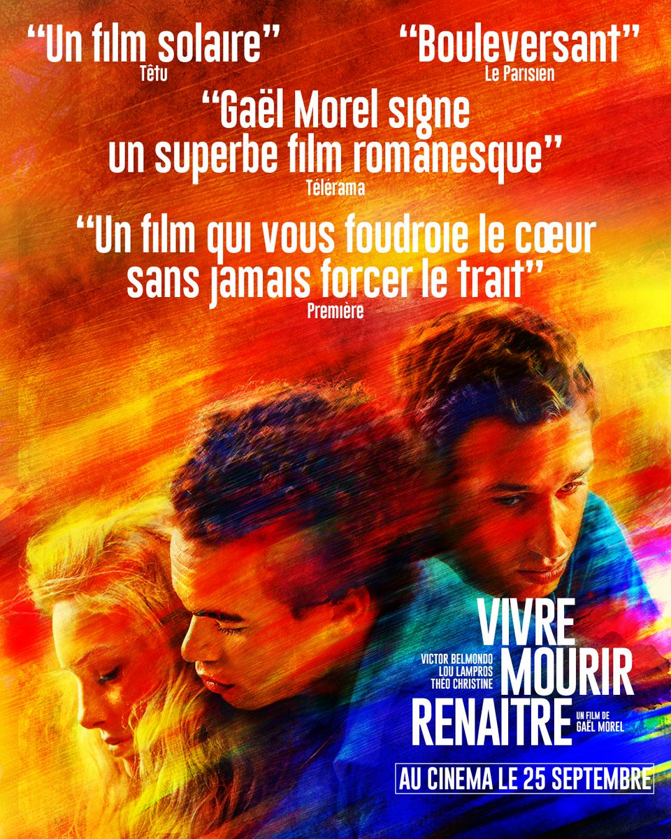 📰 “Solaire”, “Bouleversant”, “Superbe”... Une presse emballée par VIVRE, MOURIR, RENAÎTRE, après sa présentation le week-end dernier au Festival d’Angoulême.

Au cinéma le 25 septembre et en avant-première dans les quatre coins de la France🌈