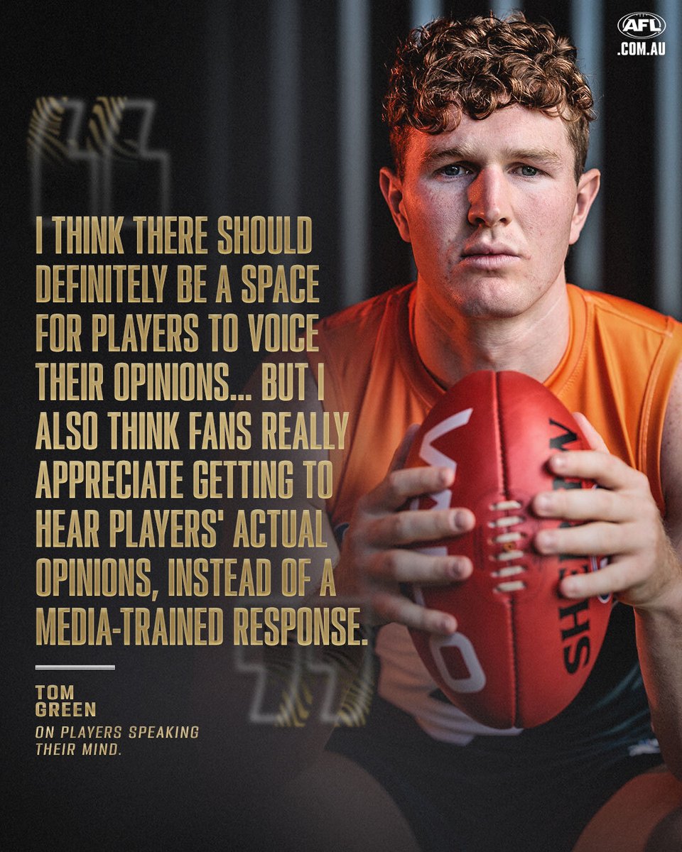 AFL (@afl) on Twitter photo Is the AFL ready for a Gen Z revolution? 🤔
<a href="/RileyBev/">Riley Beveridge</a> sat down with the star Giant ahead of a huge finals series: afl.com.au/news/1211129 Is the AFL ready for a Gen Z revolution? 🤔
<a href="/RileyBev/">Riley Beveridge</a> sat down with the star Giant ahead of a huge finals series: afl.com.au/news/1211129