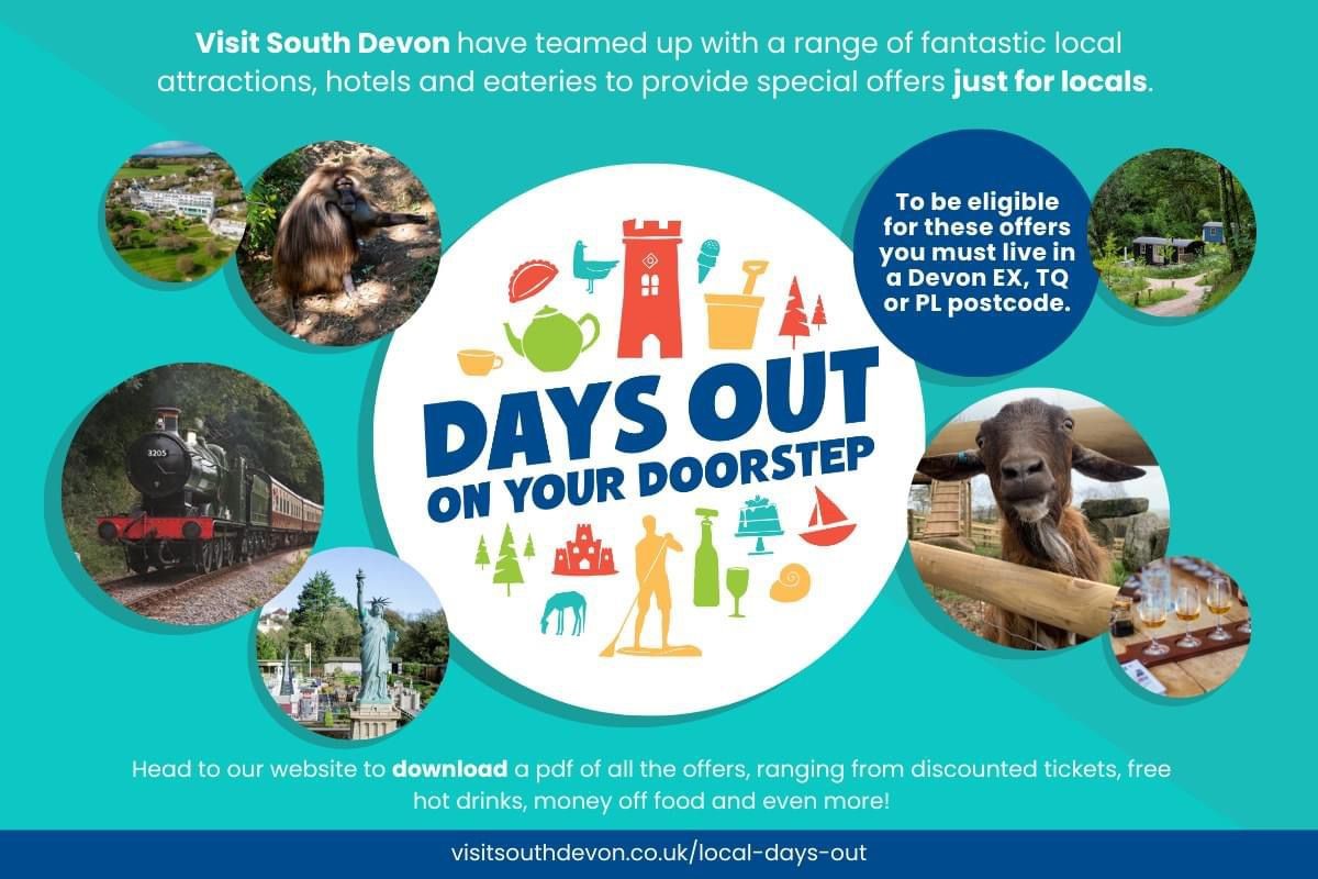 Finally the launch of our 'Days Out On Your Doorstep' campaign. If you have a Devon postcode sign up here for great offers on attractions, accommodation, restaurants and more!
visitsouthdevon.co.uk/explore/days-o…
#southdevon #eastdevon #devon #daysout #supportlocal #tourism #Hospitality