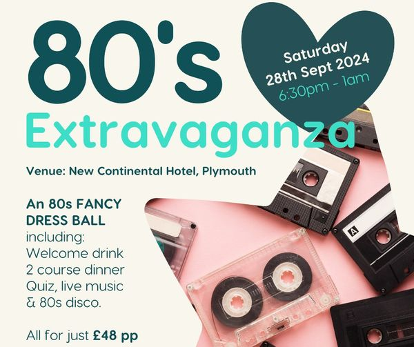 80s 'FANCY DRESS' BALL
Have loads of fun and help us be here for the families that need us... 
Ticket link below:
tickettailor.com/.../jeremiahsj…

#love #80s #fun #dance #Plymouth