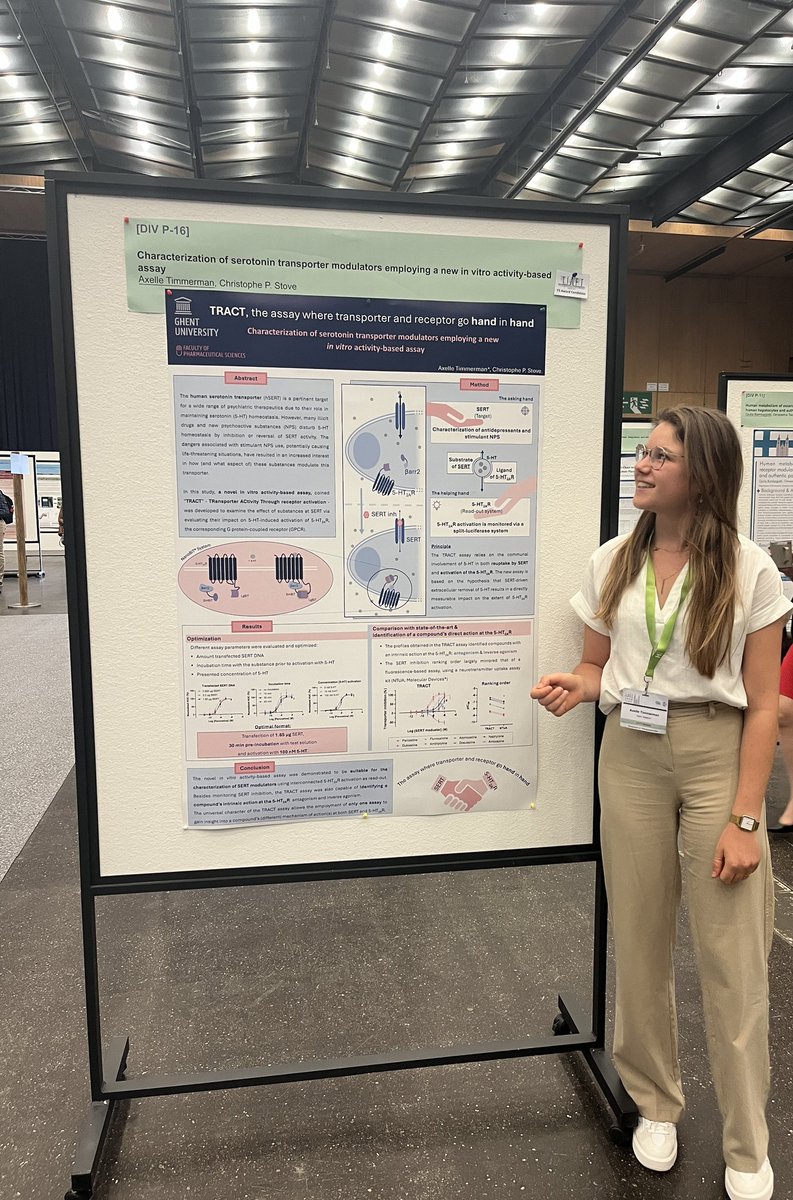 If you are at #TIAFT2024 come and check out my poster (DIV P-16) 
--&gt; "Characterization of serotonin transporter modulators employing a new in vitro activity-based assay" 
--&gt; The novel bioassay where transporter and receptor go hand in hand 🤝 
<a href="/TIAFT_Tweets/">TIAFT</a>