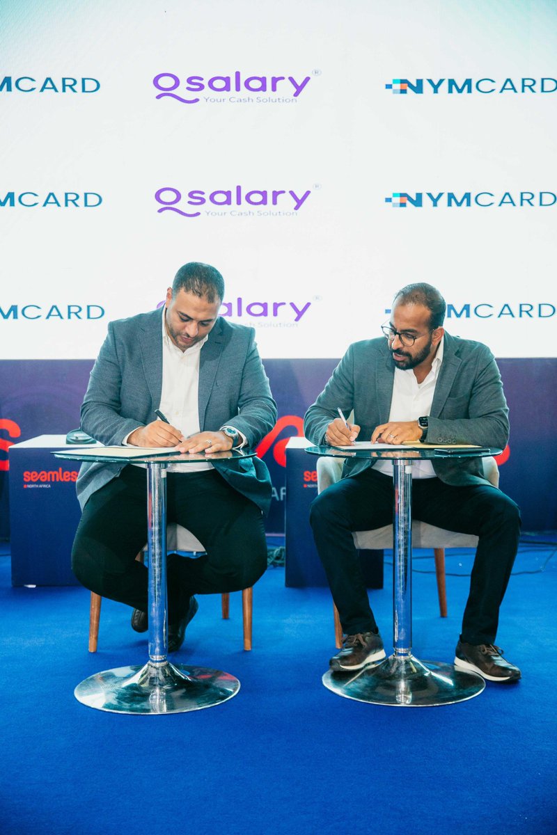 SeamlessNA's tweet photo. Monumental deals are forged at Seamless North Africa! 🚀We are thrilled to announce the official launch of @Qsalaryapp_eg in Egypt, in partnership with @NymCard, a leading financial technology service provider in the MEA region. 
#SeamlessNA #Fintech #Partnership #Innovation https://t.co/A7wo4LaSiz