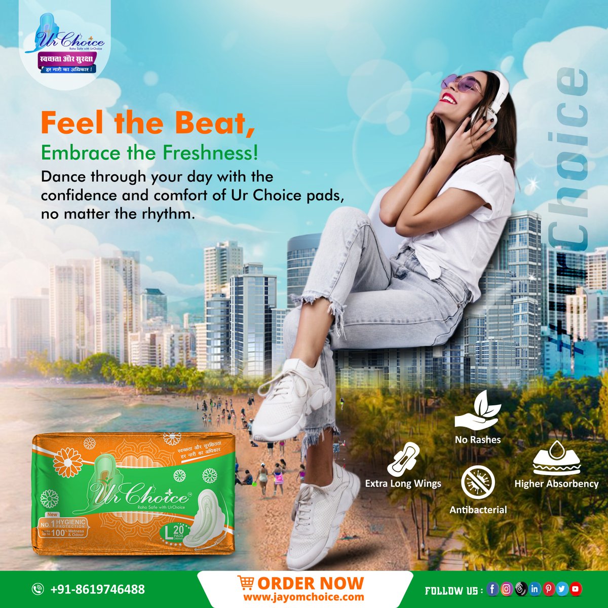 ChoiceJayom's tweet photo. Feel the Beat, Embrace the Freshness! Dance through your day with the confidence and comfort of Ur Choice sanitary pads, no matter the rhythm.
Order Now: https://t.co/gblO2YdJMq
#urchoice #LeakFreeFreedom #TotalProtection #ConfidentYou #SanitaryPads #DeepikaPadukone #SinghamAgain https://t.co/6bRYAvFFI1