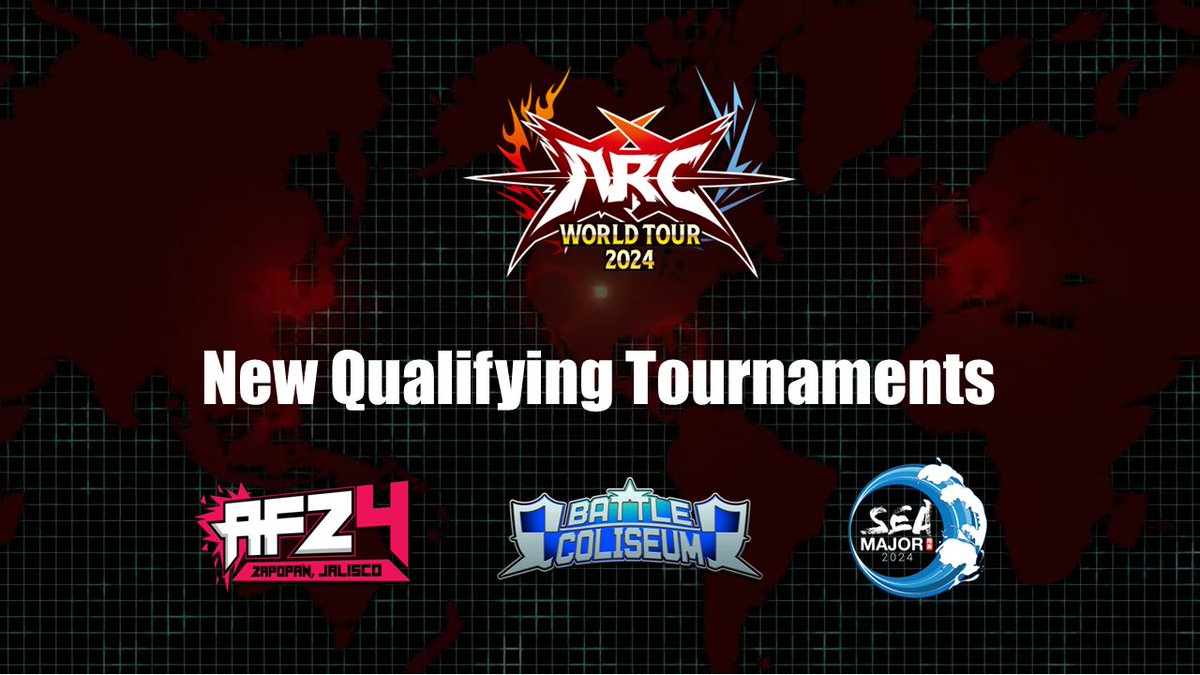 ASWesports's tweet photo. ARC WORLD TOUR 2024 has added new qualifiers!
All qualifying tournaments scheduled to be held by November are now open to the public.
Details:https://t.co/RUKO9gV5Vb
#AWT2024 #GGST #GBVSR https://t.co/cxBSAQNlAR