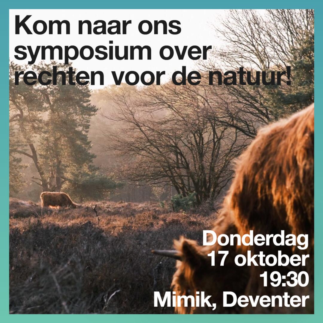 🌳Is het tijd voor rechten voor de natuur? Die vraag staat centraal in het symposium dat GroenLinks houdt op donderdag 17 oktober. Gastspreker is auteur en jurist Jessica den Outer. Er zijn nog enkele plaatsen beschikbaar, dus meld je snel aan!
deventer.groenlinks.nl/nieuws/kom-ook…