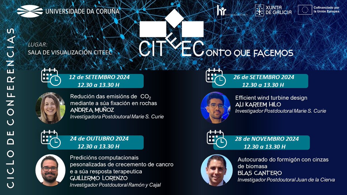 CITEEC - R&I Centre on Civil Eng and Building (@citeec_udc) on Twitter photo 📣 Xa temos o novo programa da segunda parte do ciclo "#CITEEConto que facemos...!" Será un pracer reencontrarnos despois do verán, e poñernos ao día!
▶️Contamos convosco, gardade as datas! <a href="/UDC_gal/">Universidade da Coruña</a> #GEAMA <a href="/GMNI_coruna/">GMNI</a> <a href="/gCONS_udc/">gCONS_UDC</a> #GME <a href="/Caminos_UDC/">ETS Enxeñaría de Camiños UDC</a> 📣 Xa temos o novo programa da segunda parte do ciclo "#CITEEConto que facemos...!" Será un pracer reencontrarnos despois do verán, e poñernos ao día!
▶️Contamos convosco, gardade as datas! <a href="/UDC_gal/">Universidade da Coruña</a> #GEAMA <a href="/GMNI_coruna/">GMNI</a> <a href="/gCONS_udc/">gCONS_UDC</a> #GME <a href="/Caminos_UDC/">ETS Enxeñaría de Camiños UDC</a>