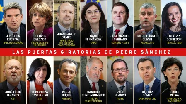 ¿Se acuerdan cuando Sánchez iba a acabar con los enchufes de las "puertas giratorias"? Pues aquí abajo están los colegas que ya colocó.