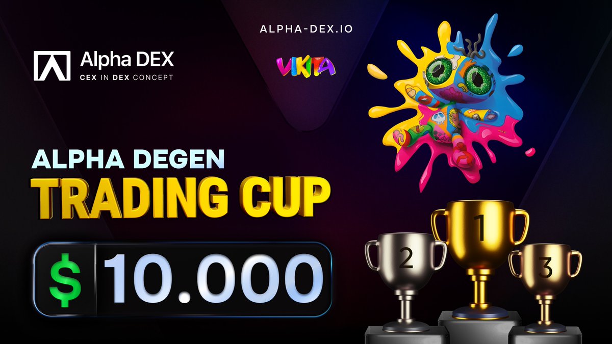 🚨CONTEST ANNOUNCEMENT: Win $10,000 Sponsored by $VIKITA

🏆 Between Sept. 3 and 10 execute the most profitable trade (PNL) on any token within Alpha DEX trading bot.

1st Place: $5,000
2nd Place: $2,000
3rd Place: $1,500
4th Place: $1,000
5th Place: $500

Rules:
1. Follow