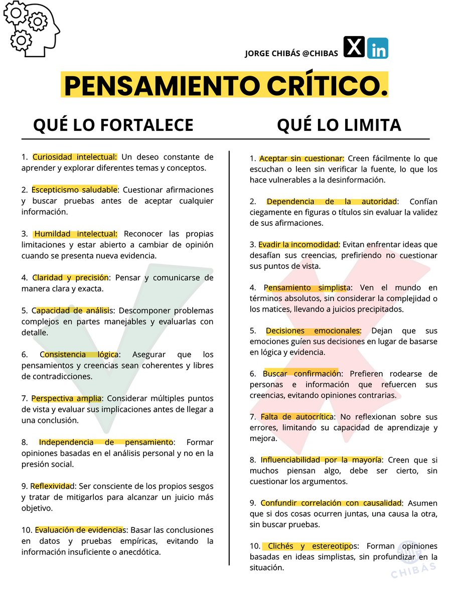 Todos podemos mejorar: Pensamiento Crítico ‼️