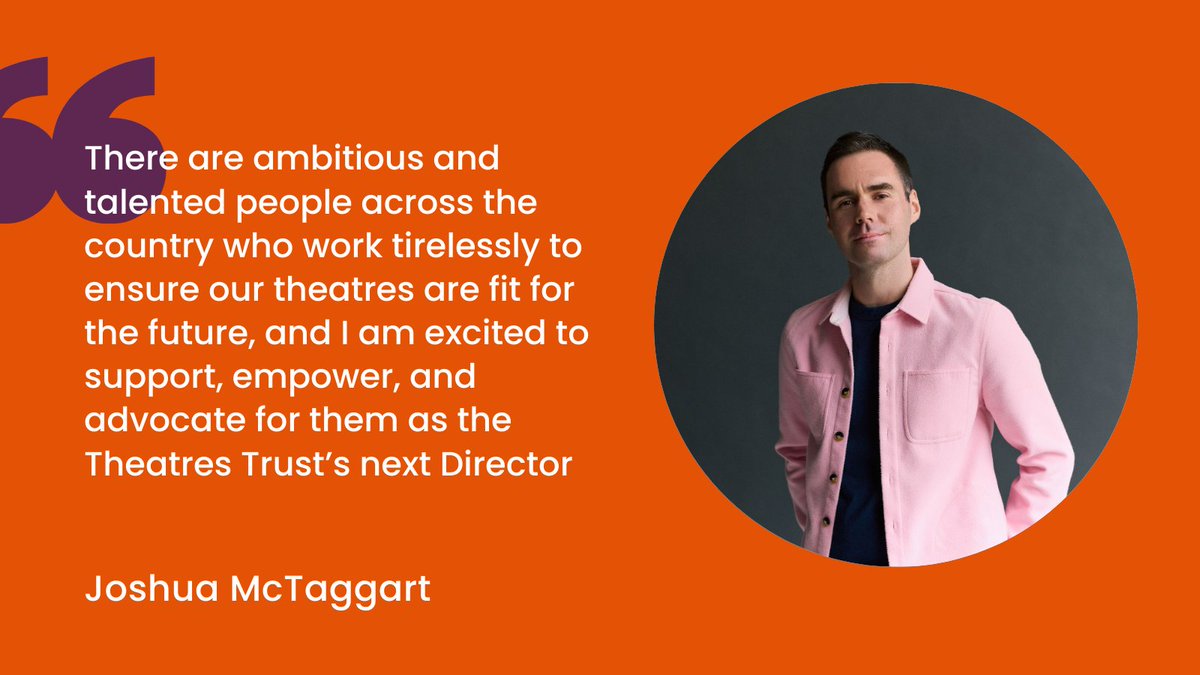 📢 We are delighted to announce the appointment of Joshua McTaggart as our new Director.

Joshua will join us in December, taking over from  Jon Morgan who is stepping down after eight years in the role.

📸Rich Lakos

Read more about the appointment
theatrestrust.org.uk/latest/news/24…