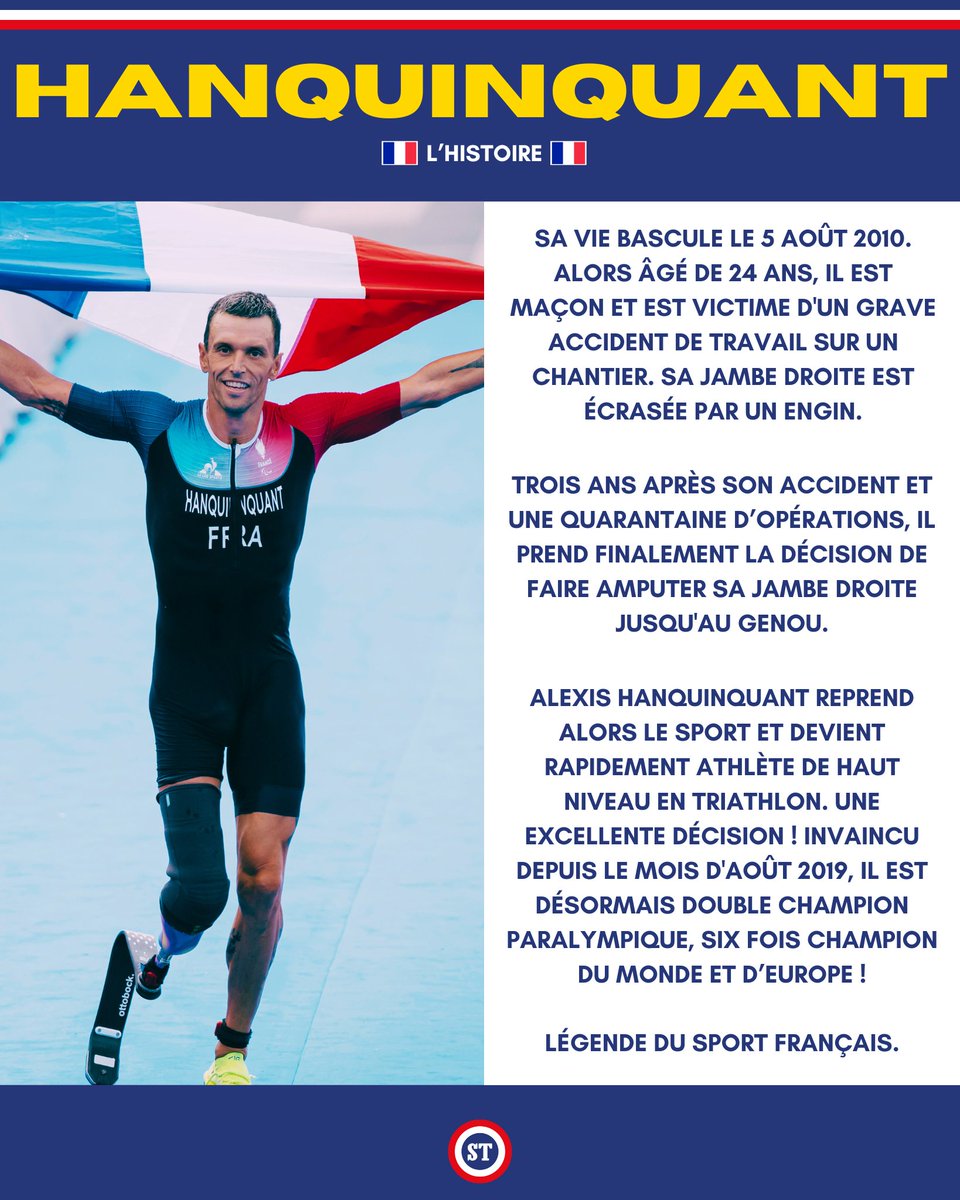 sportricolore's tweet image. 🇫🇷 Alexis Hanquinquant, l'histoire de notre légende du sport Français 👑

Un champion très inspirant qui a toujours eu l'ambition de donner de l'espoir aux gens 👏

#Paris2024 

📸 CPSF / KMSP