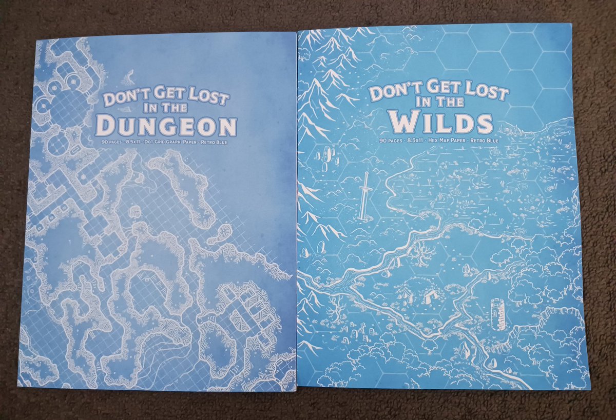 One thing I love about the indie community in the #TTRPG space is how generous people are. <a href="/shapesandlines/">todd pickens</a> gifted me these. They are blank hex and grid books, but the covers really scream old school &amp; get you in the right  headspace. Highly recommended. #DungeonsAndDragons #TTRPG