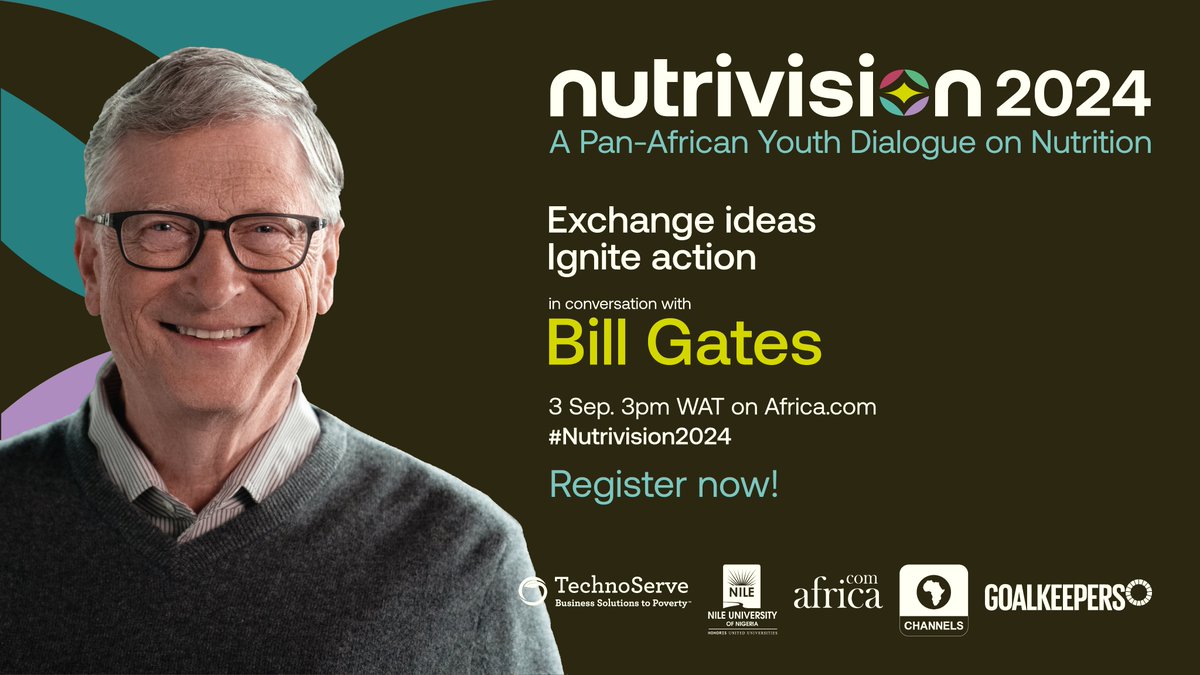 GatesAfrica's tweet image. Despite challenges, hope remains! 💡
Today’s conversation with @BillGates will explore how innovative solutions and strengthened partnerships can tackle malnutrition, improve healthcare, and accelerate progress in Nigeria.
Let’s listen, learn, and build a brighter future…