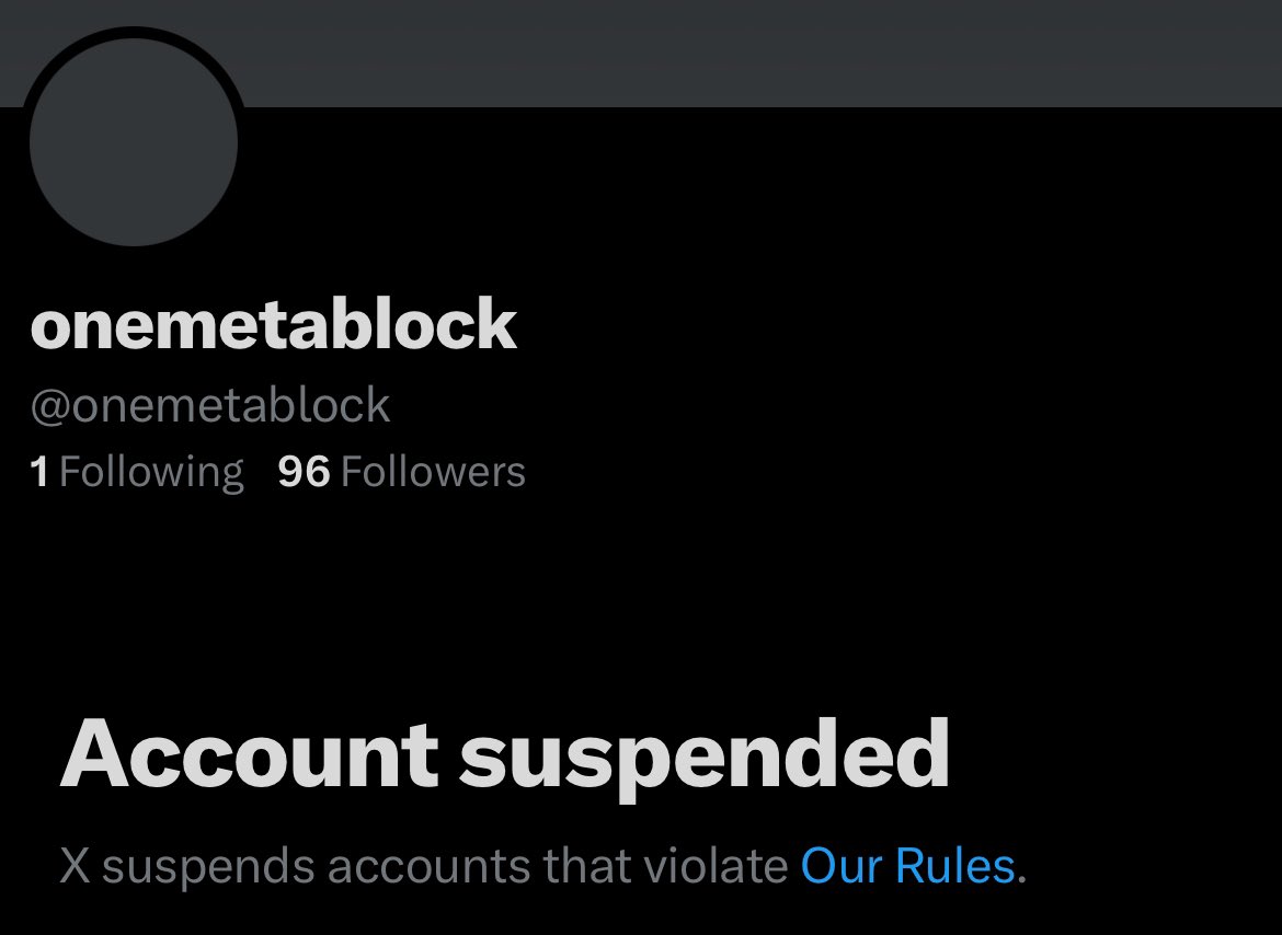 How X suspended my account?

Recently hit 100 followers in just 20 days on onemetablock.

Excited by the growth, I ramped up my posting and engagement.

I may have overdone it.

Result? 

Account suspended.

Lesson learned.

Slow and steady wins the race. 

This isn’t the end.
