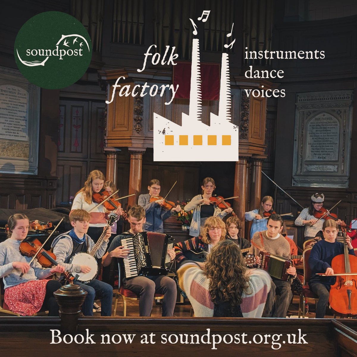 We have a new youth singing group starting in the form of Folk Factory Voices! 🎶 Tell all your friends and book a place on our website today! soundpost.org.uk #sheffieldmusic #sheffieldsinging #sheffieldfolk #folksheffield #youthmusic #sheffieldkids