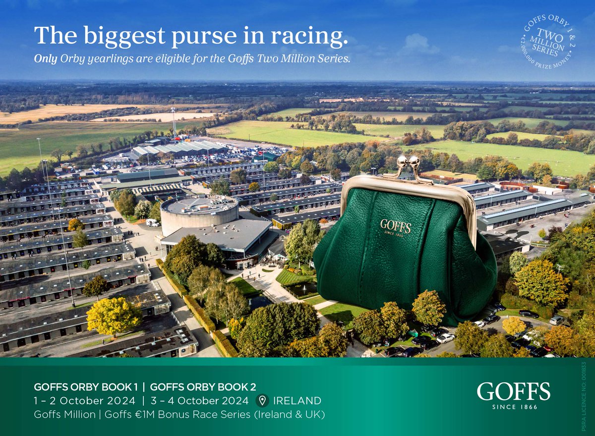 💫 Don't miss your chance to open one of the biggest purses in racing 💫

🗓 Orby Book 1 | 1 - 2 October
🗓 Orby Book 2 | 3 - 4 October

All yearlings on offer are eligible for the <a href="/Goffs1866/">Goffs</a> Two Million Series ‼️

View catalogues ➡️ goffs.com #ReadAllAboutIt