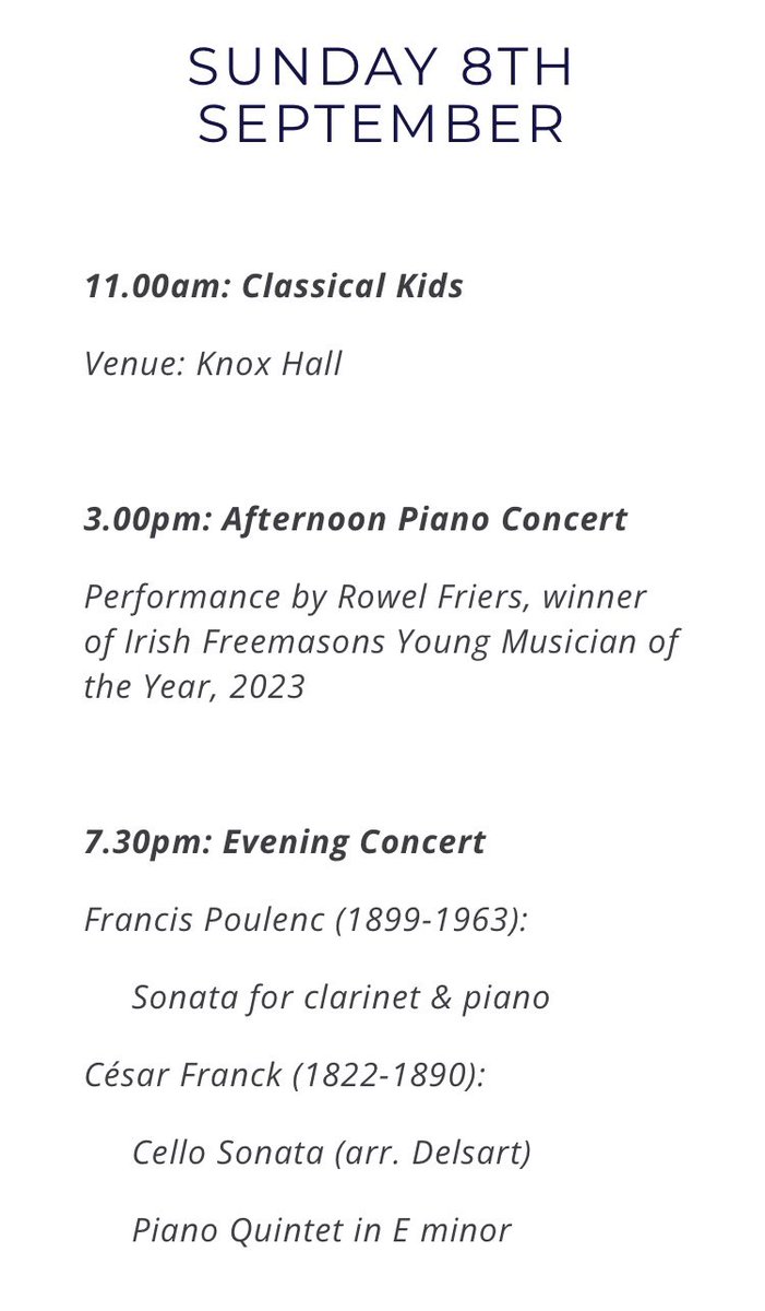 Music in Monkstown (@mimfestival) on Twitter photo Join us this weekend for the 2024 Music in Monkstown festival! Our programme of music has something for everyone, with evening and afternoon concerts, jazz club and <a href="/classicalkidsie/">classicalkids.ie</a>! Tickets on sale now: eventbrite.ie/o/music-in-mon… Join us this weekend for the 2024 Music in Monkstown festival! Our programme of music has something for everyone, with evening and afternoon concerts, jazz club and <a href="/classicalkidsie/">classicalkids.ie</a>! Tickets on sale now: eventbrite.ie/o/music-in-mon…