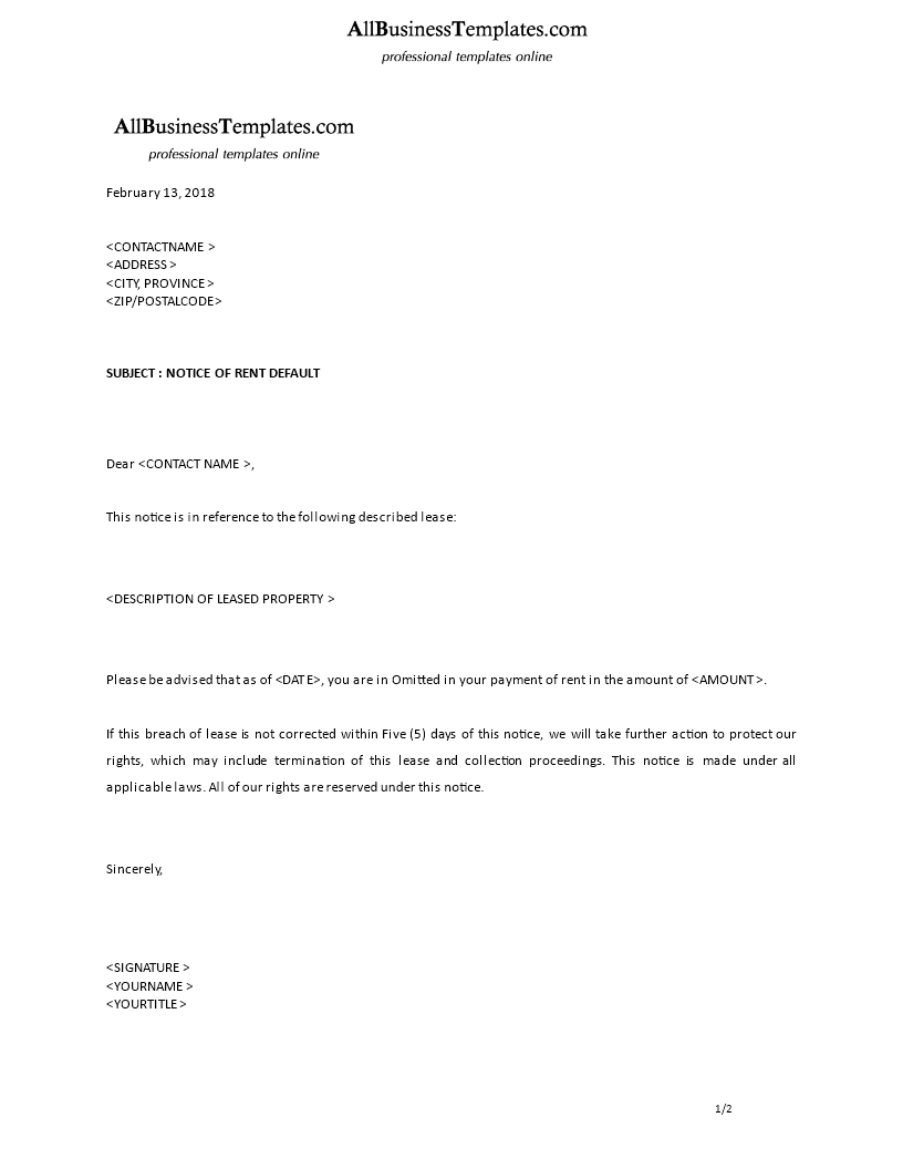 AB_Templates's tweet photo. Formal Notice Of Default In Rent Tenancy Agreement Template https://t.co/nM4lXqHqxd https://t.co/iYjDpHnAM8