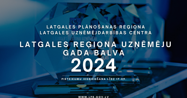 latgale's tweet photo. Aicinām pieteikt uzņēmumus konkursam ’’Latgales reģiona uzņēmēju gada balva 2024’’ https://t.co/2VmwsR8yb0 https://t.co/Cqj9f101DK