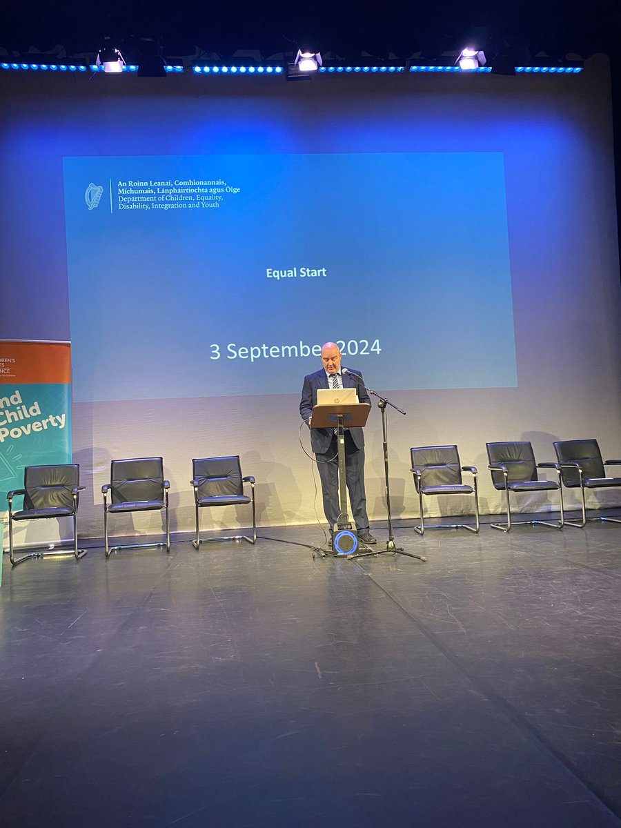 ChildRightsIRL's tweet photo. Colm O'Connell outlines the key target groups that #EqualStart focuses on supporting - this includes children experiencing socio-economic disadvantage as well as those experiencing homelessness. #EndChildPovertyWeek. https://t.co/Qz2ihHGYaP