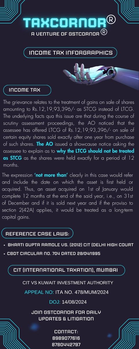 #Whether Date of Purchase/Transfer of #shares Shall be Included in Holding Period to Consider 12 Months For LTCG  in Income Tax ??*

Join for Updates &amp; Litigation:

rzp.io/l/gstcornor

#incometax #tax #shares #sharemarketindia #sharemarket #gst