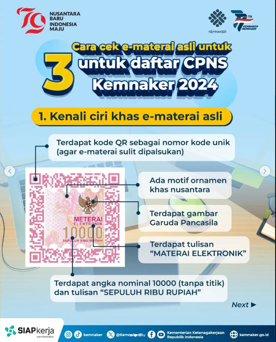 DeallsJobs's tweet photo. Buat yang terkendala beli e-meterai, ini ada beberapa list pilihan tempat belinya:
🔗  https://t.co/ONtL01ElkW 
🔗  https://t.co/gEGmHjcCRZ
🔗  https://t.co/tITGOB3CEJ 
🔗 https://t.co/TEh8RP1klk

Tapi, jangan lupa untuk verifikasi e-materainya yaa:
 🔗https://t.co/nEkwqf1Iph

Untuk penjelasan cara cek keaslian e-materai bisa cek di gambar bawah. Semoga bisa membantu yaa. Good luck! 🙌
