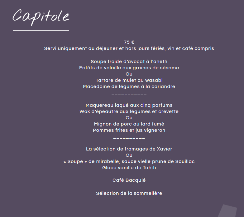 Voici le menu de la semaine.
Très bonne rentrée !