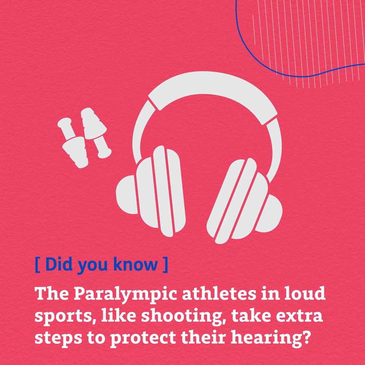 OutsideClinic's tweet image. 🔊 With #Paralympic #Shooting events happening today,remember to protect your ears from loud noise! Athletes use custom earplugs and noise-cancelling earmuffs to guard their hearing against levels over 140 decibels. Make sure your protecting yours! 👂

#HearingProtection