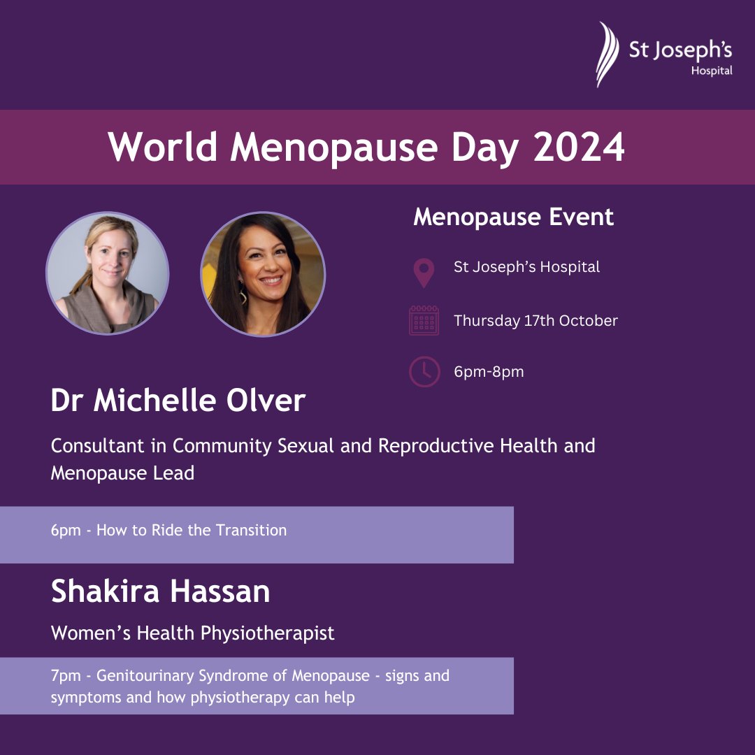 We are excited to announce our upcoming Menopause event in honour of World Menopause Day, featuring Dr Michelle Olver and Physiotherapist Shakira Hassan. 

If you're interested in attending, please send us a DM with your name and email, and we'll send you a confirmation email.