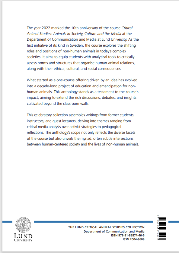 UPF_CAE's tweet photo. "Reimagining Species Relations: A Decade of Studying and Teaching Critical Animal Studies at Lund University" is out and available for free now!

✍️Núria Almiron, Laura Fernández and María R. Carreras contribute to the volume amongst other authors.

https://t.co/F9vEQsDyZK https://t.co/BlGaH6TEJD
