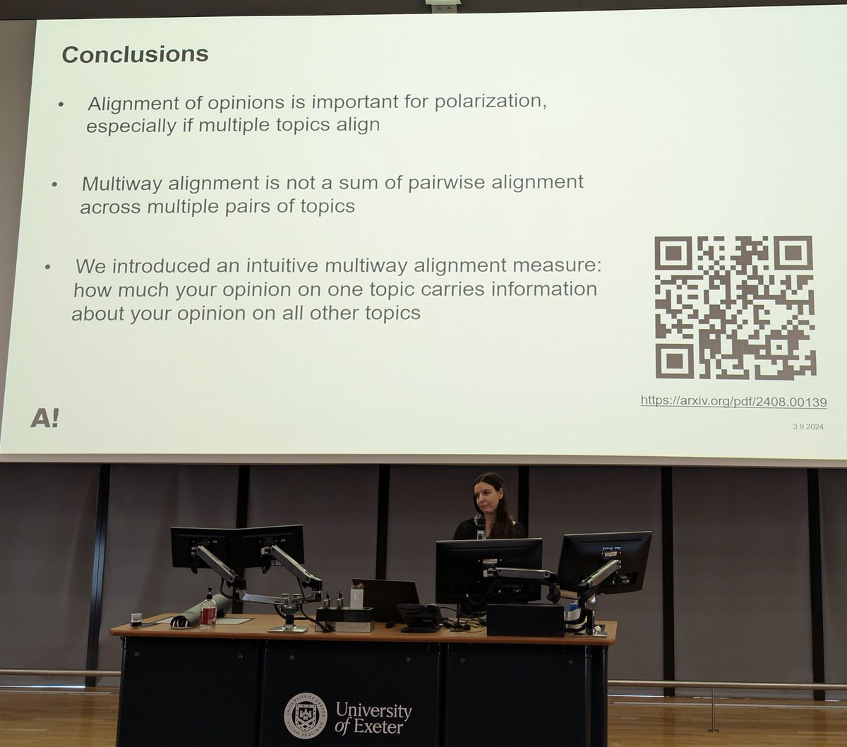 Abbas K. Rizi (@abbas_k_rizi) on Twitter photo <a href="/leetiletizia/">Letizia Iannucci</a> from <a href="/CSAalto/">Computer Science</a> finds political attitudes in Finland becoming more polarized; Online discussions in Finland are getting more ideologically charged and during COVID, the Finnish Parliament showed rare cooperation across party lines.
#CompSocSci <a href="/ConfCompSys/">Conference on Complex Systems</a> #CCS2024 <a href="/leetiletizia/">Letizia Iannucci</a> from <a href="/CSAalto/">Computer Science</a> finds political attitudes in Finland becoming more polarized; Online discussions in Finland are getting more ideologically charged and during COVID, the Finnish Parliament showed rare cooperation across party lines.
#CompSocSci <a href="/ConfCompSys/">Conference on Complex Systems</a> #CCS2024