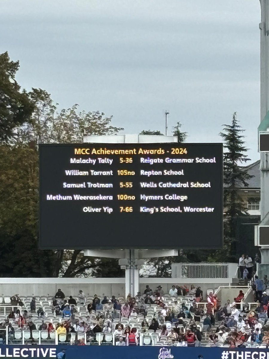 ReptonCricket's tweet image. OR Will Tarrant was invited to Lord’s to receive his award for scoring 105* against the MCC.
Any school cricketer who scores a hundred or takes a 5-wicket hall against the MCC gets presented with their award on the outfield at tea
#WeAreRepton 👏🔵🟡🏏
@OrSociety
@ReptonSport