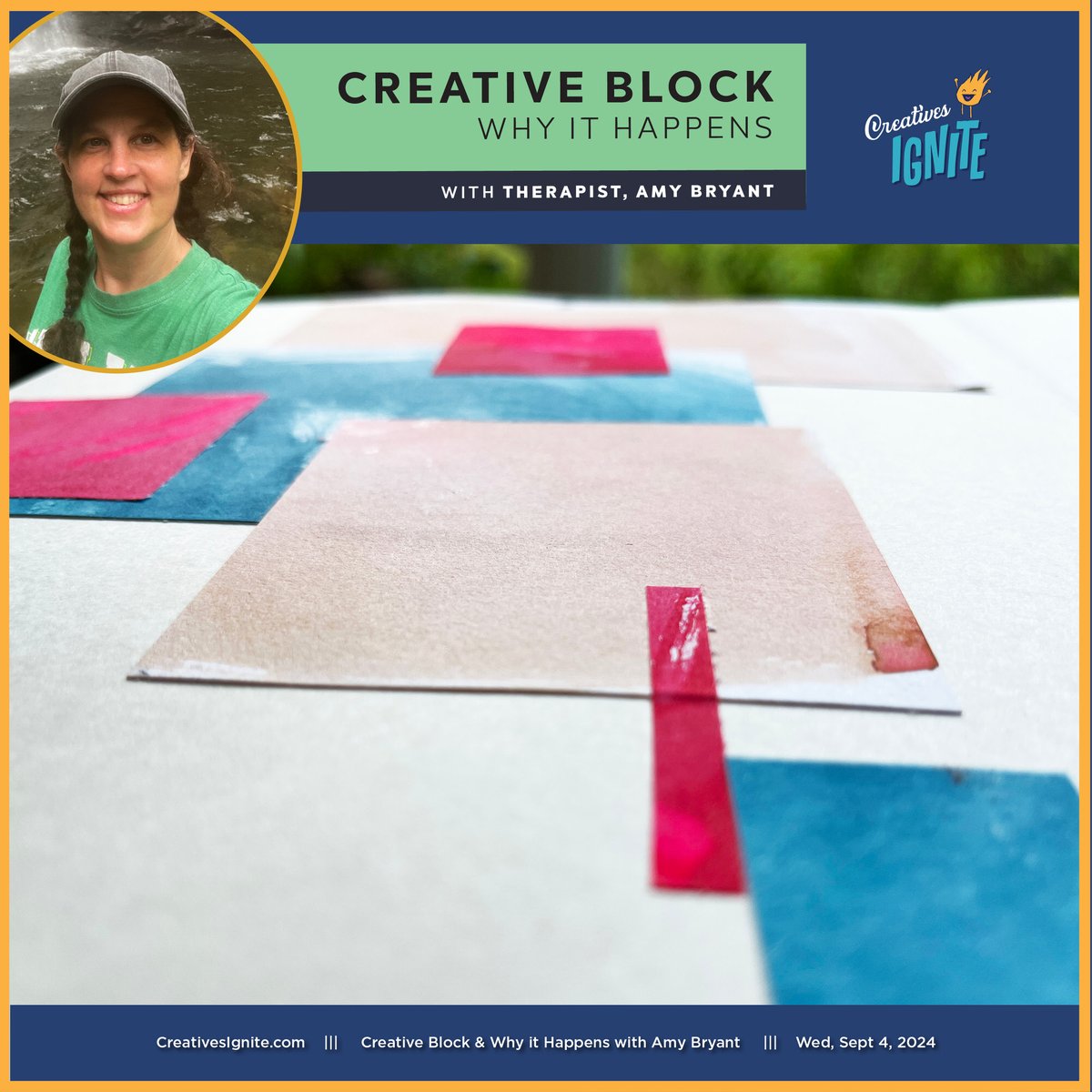 Creative Block: Why It Happens with Amy Bryant
LIVE Wed Sept 4, 2024 at 7:30pm BST / 2:30pm ET / 11:30am PT / 8:30am in Hawaii. Sign up here to get the link delivered to your inbox. creativesignite.com/signup