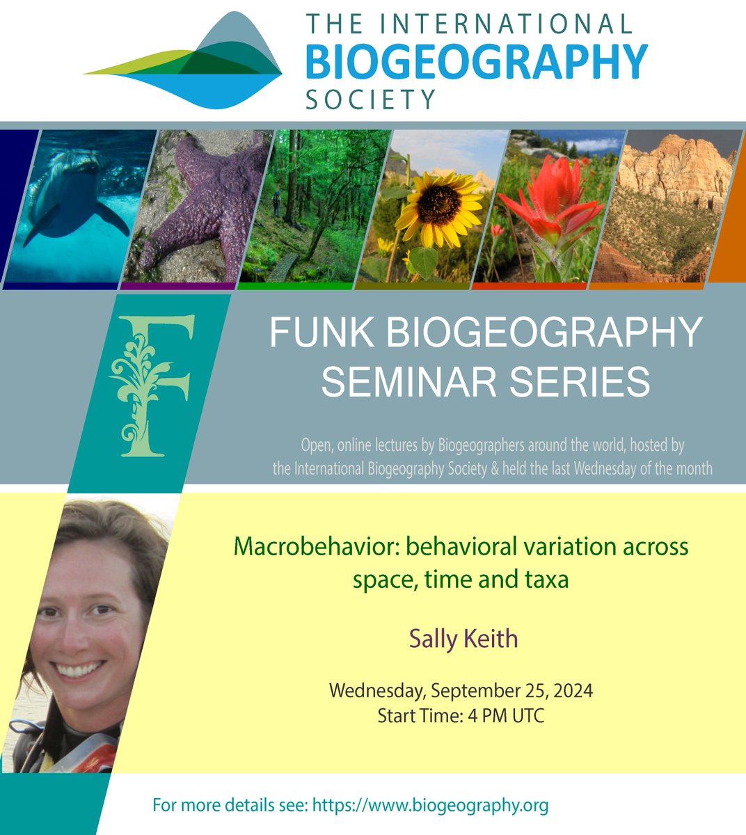 Tune in to our upcoming Funk Biogeography Seminar this month, presented by @Sal_Keith!  To register or to get more information, please visit the TIBS website: biogeography.org/news/news/sept…