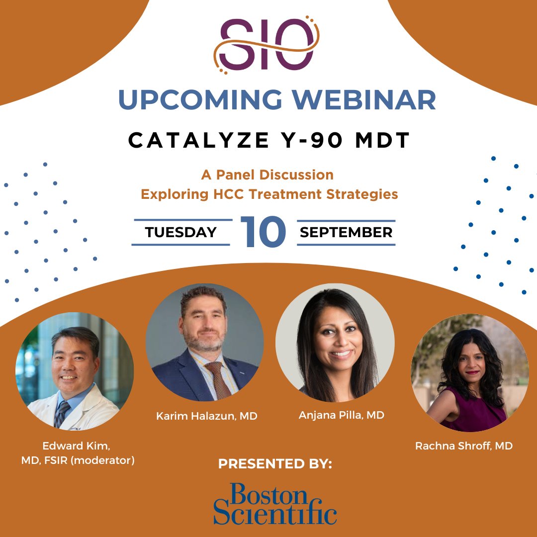 SIO (@sio_central) on Twitter photo Next week! Join us on Tuesday, 10 September, at 6 p.m. ET for the “CATALYZE Y-90 MDT” webinar. Thank you, <a href="/bostonsci/">Boston Scientific</a>, for supporting this webinar. Register now: sio-central.org/Education/Upco… Next week! Join us on Tuesday, 10 September, at 6 p.m. ET for the “CATALYZE Y-90 MDT” webinar. Thank you, <a href="/bostonsci/">Boston Scientific</a>, for supporting this webinar. Register now: sio-central.org/Education/Upco…