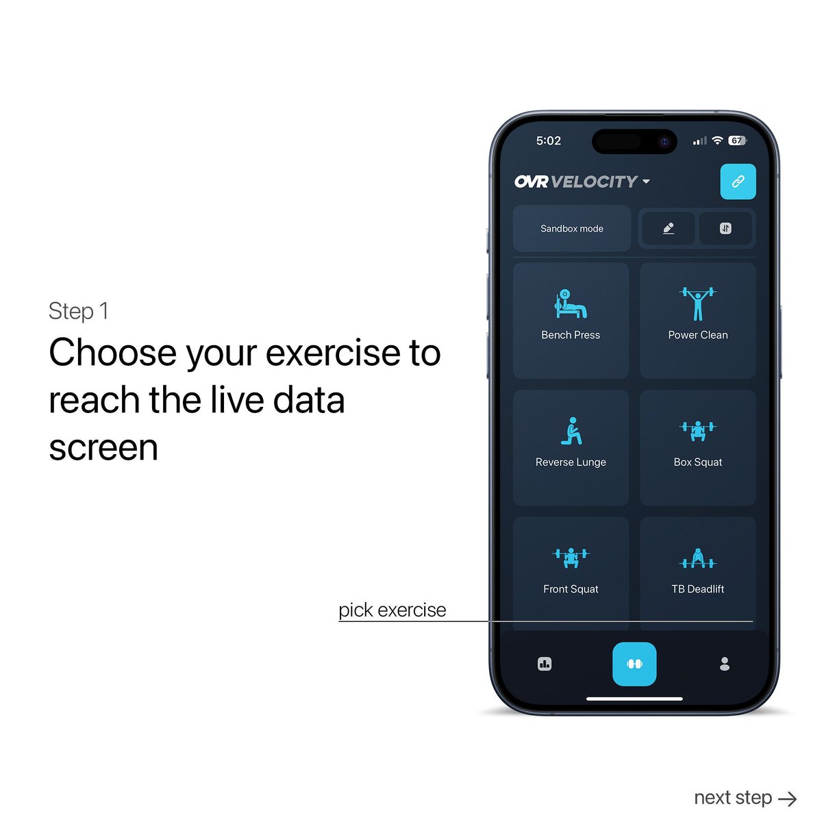 OVRPerformance's tweet image. Don&apos;t be shy, show off your progress with the video overlay in OVR Connect! 

1. Choose your excercise
2. Tap the video icon on the live data screen
3. Press the record button, and long press anywhere to stop recording
4. Save or share your video on social media

#MetricsMadeEasy