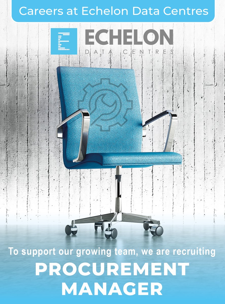 Echelon Data Centres (@centresdata) on Twitter photo Echelon is now recruiting a Procurement Manager to manage the procurement process for all data centre equipment, services, and supplies.
To apply, please send a cover note and CV to careers@echelon-dc.com
To find out more about this position, visit echelon-dc.com/careers/procur⦠Echelon is now recruiting a Procurement Manager to manage the procurement process for all data centre equipment, services, and supplies.
To apply, please send a cover note and CV to careers@echelon-dc.com
To find out more about this position, visit echelon-dc.com/careers/procurā¦