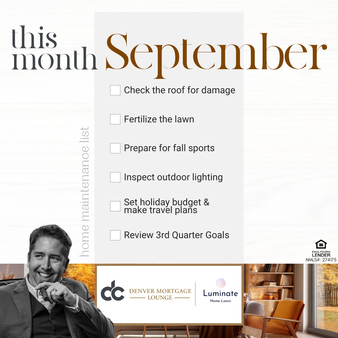 denverMTGlounge's tweet image. September is here, and it’s time to start thinking about fall home maintenance! 

Keep your home cozy and well-maintained as the seasons change. 

Here’s your checklist to get started this month. ✅

#HomeMaintenance #SeptemberChecklist #FallPrep #HomeCare #SeasonalMaintenance...